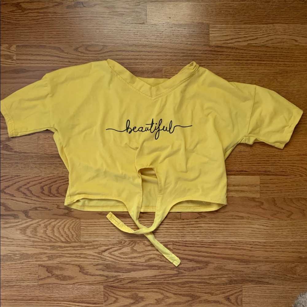 Trendy yellow crop top